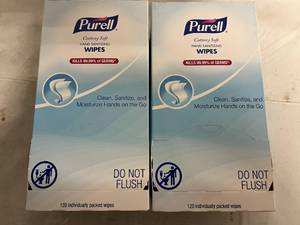 lot 81 image: 2 x 120ct Packs of Purell Wipes