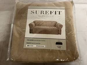 lot 92 image: Surefit Couch Slip Cover - Taupe