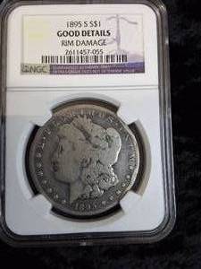 lot 1 image: 1895 -S     Very Rare Morgan Silver Dollar
