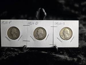 lot 20 image: 1935 - P, D & S Washington Quarters