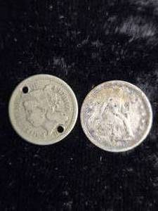 lot 35 image: U.S. Liberty Seated Dime & U.S.111 3 cent Piece