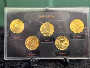 lot 48 image: 2003 Gold Plated State Quarter Set