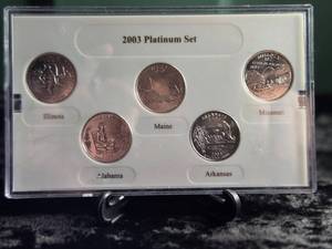 lot 49 image: 2003 Platinum Plated State Quarter Set