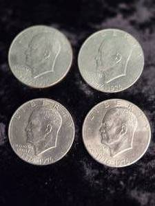lot 34 image: 4- IKE 1976 Bicentennial Dollars