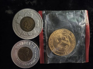 lot 55 image: 1901 Indian- Lucky Penny, 1952 - D & Treasury Coin