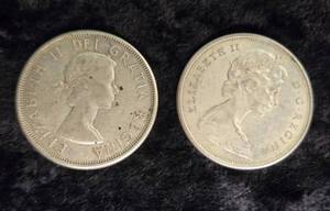 lot 59 image: 2 Canadian Silver Halfs 1964 & 1965
