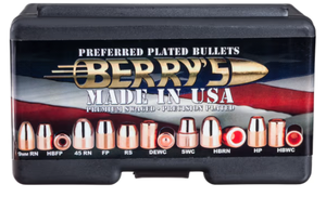 lot 269 image: Berrys Preferred Plated RN Pistol Bullets - 124 Grain - .356 dia. - 250 pack