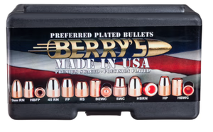 lot 272 image: Berrys Preferred Plated RN Pistol Bullets - 115 Grain - .356 dia. - 250 pack