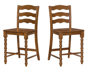 lot 55 image: 2PCS Pioneer Woman Harper Counter-Height Wood Stools