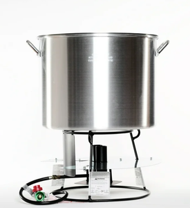 lot 96 image: King Kooker Portable Stove Burner 90-Qt Aluminum Seafood Boiling Pot for Outdoor Cooking