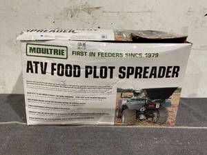 lot 114 image: Moultrie ATV Food Plot 50 lbs. Capacity Spreader with Hopper Cover to Protect SeedFertilizer
