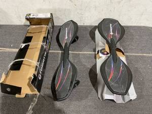 lot 131 image: LOT OF 2 Razor Black Label Ripstik Ripster Light-up, Caster Skateboard with Multi-Color Lights, for Child 8