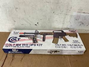 lot 282 image: Colt Spring M4 and Pistol Combo Kit, Two-Tone Tan & Black