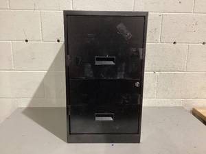 lot 510 image: Space Solutions 18 Deep 2 Drawer Letter Width Vertical File Cabinet, Black