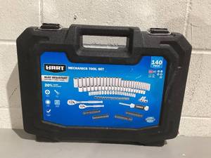 lot 517 image: HART 140-Piece 14 and 38-inch Drive Mechanics Tool Set, Chrome Finish, SAE & Metric