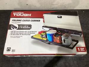 lot 620 image: Hyper Tough Hitch Mount Folding Cargo Carrier