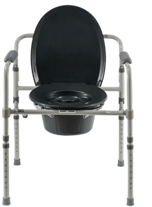 lot 187 image: Equate Steel Foldable 3-in-1 Bedside Toilet Commode, 400 lb Weight Capacity