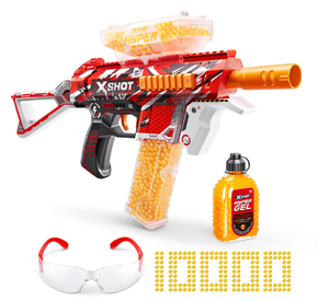 lot 624 image: XSHOT Hyper Gel Trace Fire Blaster, Outdoor, (10,000 Hyper Gel Pellets) by ZURU, Ages 14