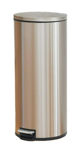 lot 638 image: Better Homes & Gardens 7.9 Round Kitchen Trash Can, Stainless Steel