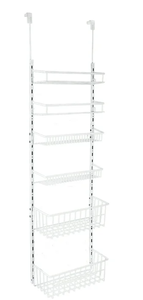 lot 640 image: Mainstays Over the Door Rack Organizer with 6 Tier Adjustable Shelves
