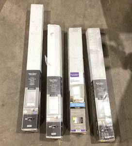lot 658 image: LOT of 4 Better Homes & Gardens Miscellaneous Cordless Faux Wood Horizontal Blinds, White