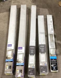 lot 659 image: LOT of 5 Better Homes & Gardens Miscellaneous Cordless Faux Wood Horizontal Blinds, White
