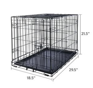 lot 490 image: Vibrant Life Single Door Folding Metal Wire Dog Crate with Divider and Tray, Black, 30
