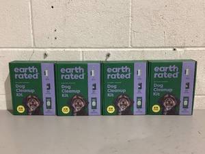 lot 592 image: LOT OF 4 Earth Rated Dog Essentials Kit, Lavender Scented, Includes Leash Bag Dispenser, Dog Waste Bags, and Grooming Wipes
