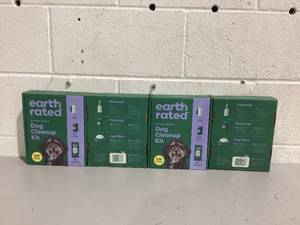 lot 593 image: LOT OF 4 Earth Rated Dog Essentials Kit, Lavender Scented, Includes Leash Bag Dispenser, Dog Waste Bags, and Grooming Wipes