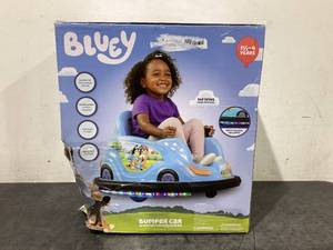 lot 679 image: 6V Bluey Bumper Car Ride on Toy for Children, by Flybar, 1 Count