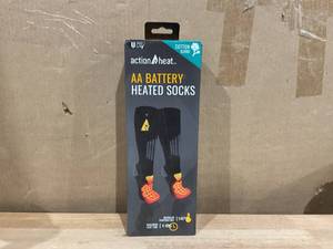 lot 417 image: ActionHeat AA Classic Battery Heated Socks Cotton Blend Size LXL