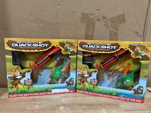 lot 438 image: LOT OF 2 Top Secret Toys Hovertech Quack-Shot Self-Flying Target Game