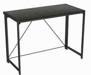 lot 507 image: Mainstays Black Frame Folding Desk with Black Grained Top