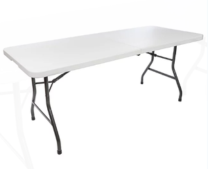 lot 513 image: Maxchief 6 Portable IndoorOutdoor Use Fold-in-Half Table , White