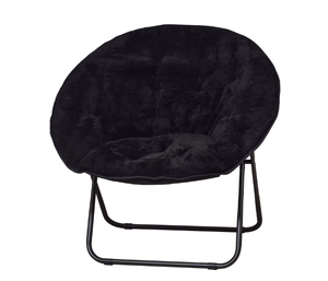 lot 516 image: Mainstays Plush Saucer Chair, Black