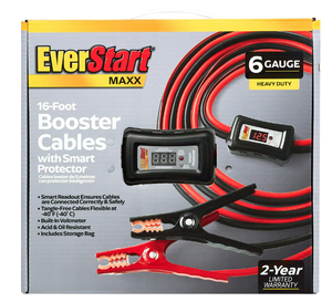 lot 656 image: EverStart Maxx 16-Foot 6-Gauge Heavy Duty Booster Cables with Smart Protector