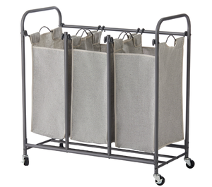 lot 665 image: Better Homes & Gardens Oversized 3 Bag Wheeled Laundry Sorter