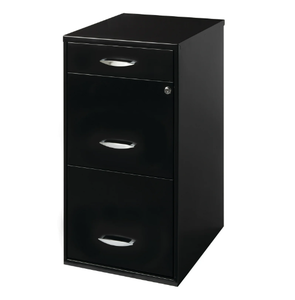 lot 684 image: Space Solutions 3 Drawer Letter Width Vertical File Cabinet with Pencil Drawer, Black