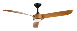 lot 21 image: Avec Brechtin Collection 56 Matte Black Modern 18W LED Indoor 3 Blade Ceiling Fan