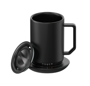 lot 402 image: LOT OF 2 Mainstays Warming Coffee Mug, 12oz. Stainless Steel Coffee Mug with Mug Warmer Coaster and Lid