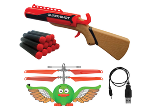 lot 420 image: LOT OF 2 Top Secret Toys Hovertech Quack-Shot Self-Flying Target Game