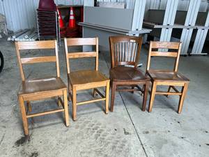 lot 313 image: Wood Library Chairs