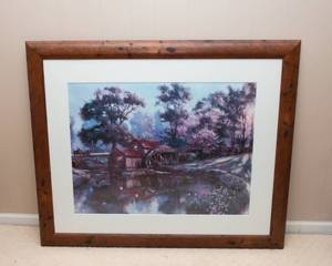 lot 12 image: Heartland Mill by Nenad Mirkovich  Large Framed Art 45.5x 38
