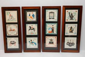 lot 37 image: Set of Four Scandinavian Framed Art Prints