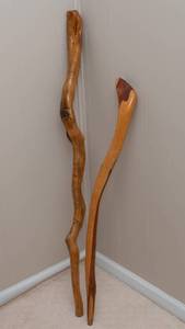 lot 42 image: Two Unique Wooden Walking Sticks