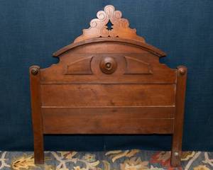lot 60 image: Twin Size Vintage Wooden Headboard