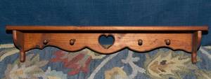 lot 64 image: Heart Shelf with Plate Grooves & Hooks