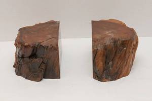 lot 80 image: Rustic Wooden Bookends  Set of Two