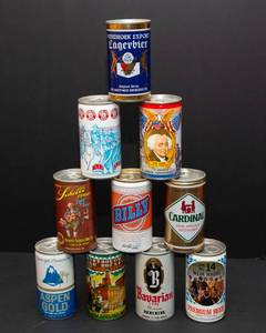 lot 89 image: 10 Vintage Collectible Beer Cans