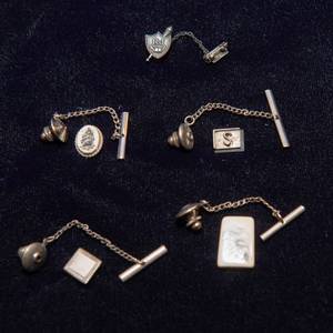 lot 106 image: Set of Five Vintage Tie TacsLapel Pins